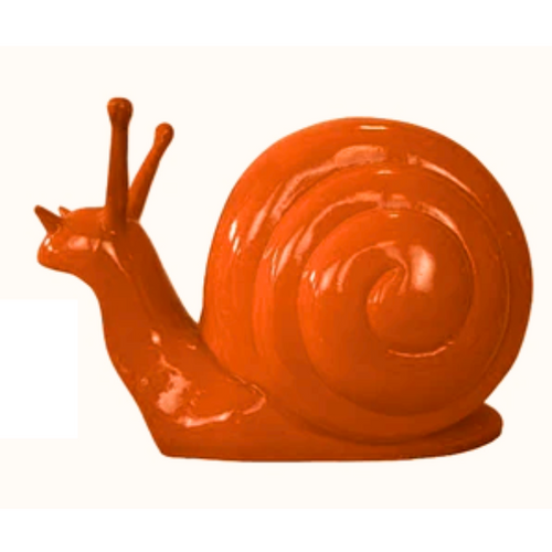 Statue Décorative Escargot en Résine - 50cm - Couleur Orange