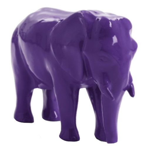 Statue Élégante d'Éléphant en Résine - 30 cm - Teinte Violet