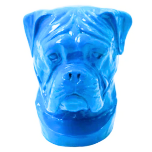 Statue Chien Boxer Animaux Resine - 35cm - Bleu Ciel