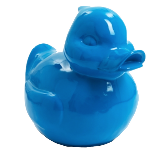 Statue Décorative de Canard en Résine - 45 cm - Couleur Bleu