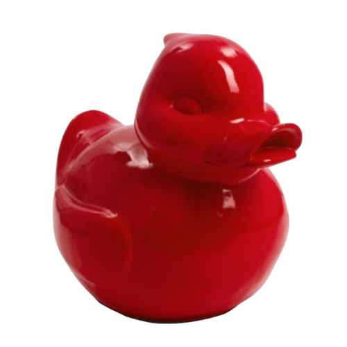 Statue de Canard en Résine - 45cm - Couleur Rouge Exotique