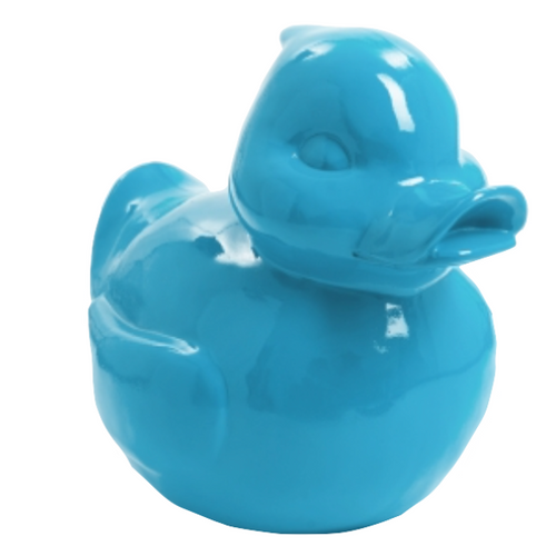 Statue Décorative de Canard en Résine - 65cm - Teinte Bleu Ciel