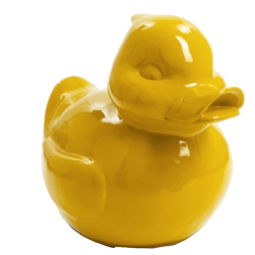 Statue Décorative de Canard en Résine - 45cm - Couleur Jaune