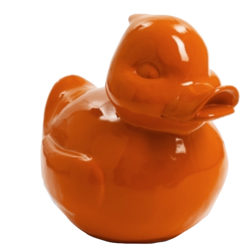 Statue Décorative de Canard en Résine - 45 cm - Couleur Orange