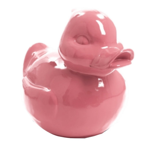 Statue Décorative Canard en Résine - 45cm - Teinte Rose Pâle