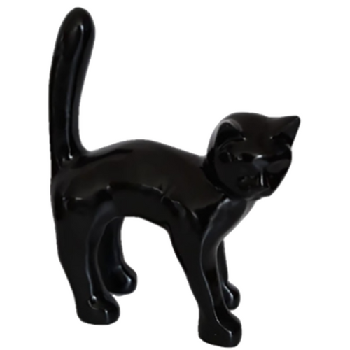 Statue Chat Animaux Resine - 45cm - Noir