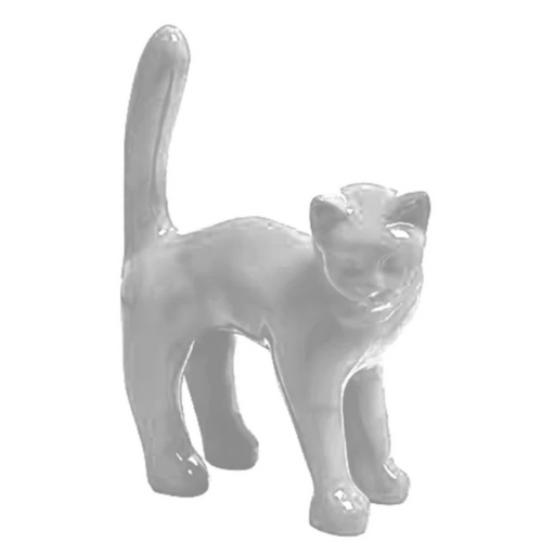 Statue Chat Animaux Resine - 45cm - Blanc