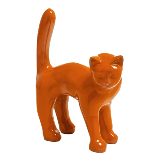 Statue de Chat en Résine - 35cm - Couleur Orange