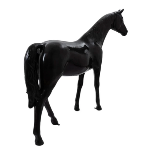 Statue Majestueuse de Cheval en Résine - 210cm - Noir