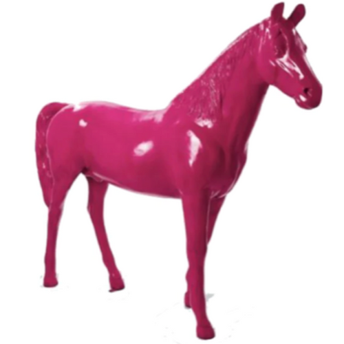 Statue de Cheval en Résine - 210 cm - Fuchsia Éclatante