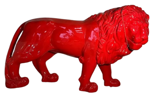 Statue Lion Animaux Resine - 190cm - Rouge