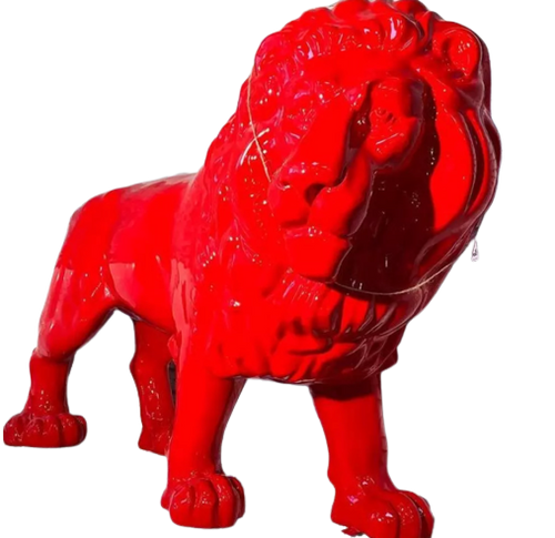 Statue Lion Animaux Resine - 190cm - Rouge