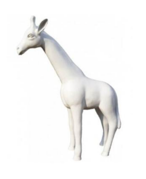 Statue de Girafe en Résine - 50cm - Élégance Blanche