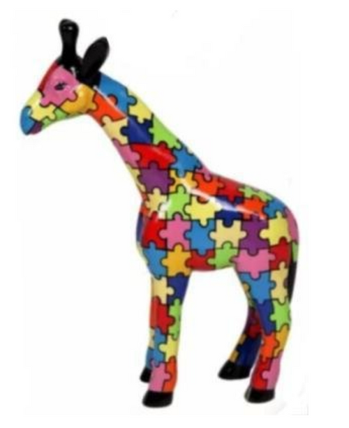 Statue Décorative en Résine de Girafe - 50cm - Puzzle Artisanale