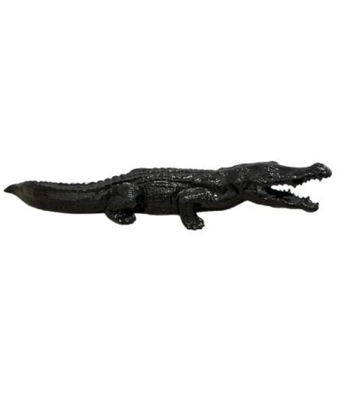 Statue Crocodile Animaux Resine - 130cm - Noir