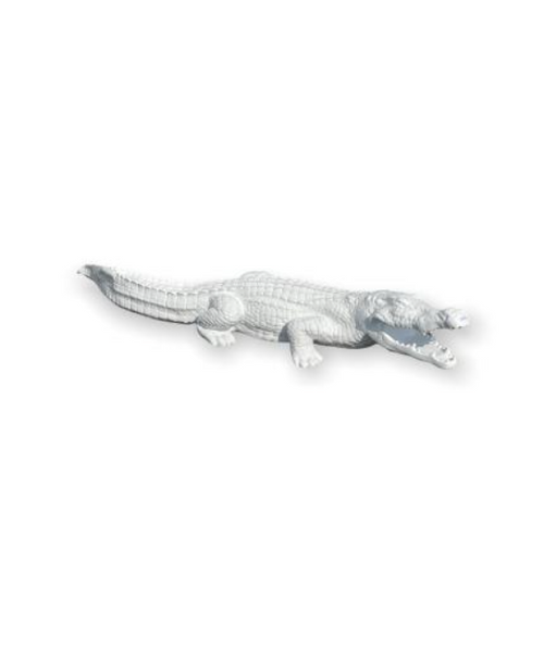 Statue Crocodile Animaux Resine - 130cm - Blanc