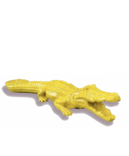 Statue Crocodile Animaux Resine - 130cm - Jaune