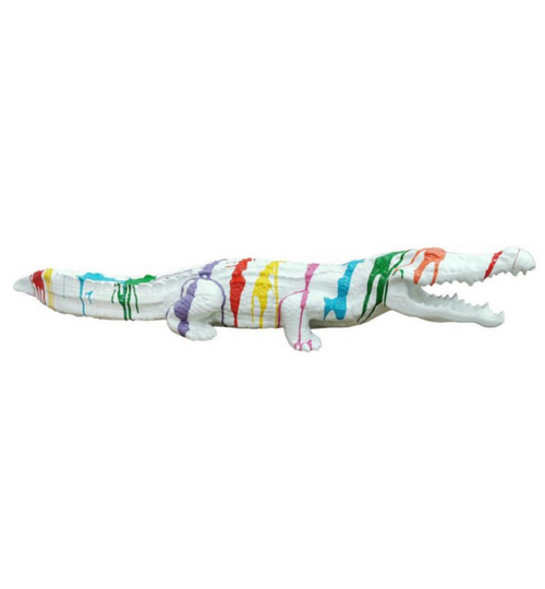 Statue de Crocodile en Résine Multicolore - 130 cm - Décoration Animalière