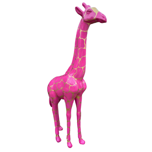 Statue Girafe Animaux Resine - 210cm - Ecaille Rose