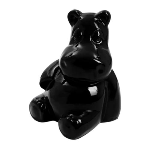 Statue Hippopotame Animaux Resine - 50cm - Noir