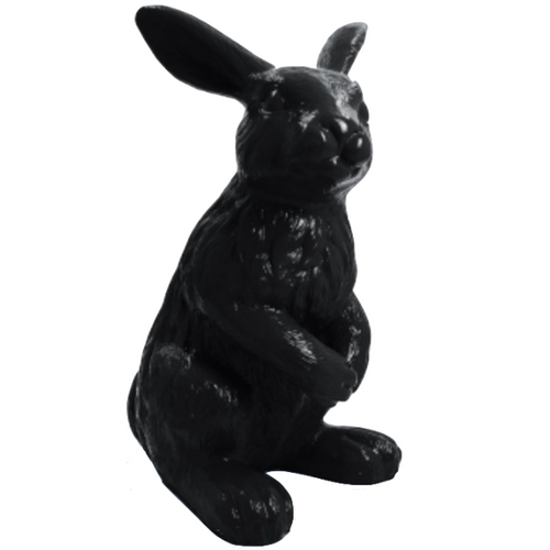 Statue de Lapin en Résine - 115 cm - Finition Noire