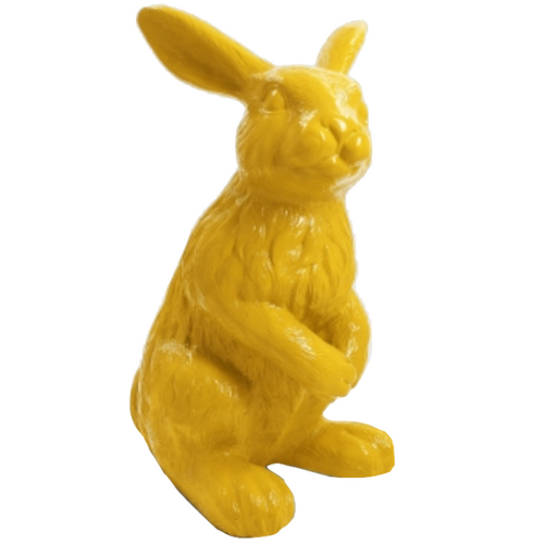 Statue Décorative de Lapin en Résine - 115 cm - Couleur Jaune