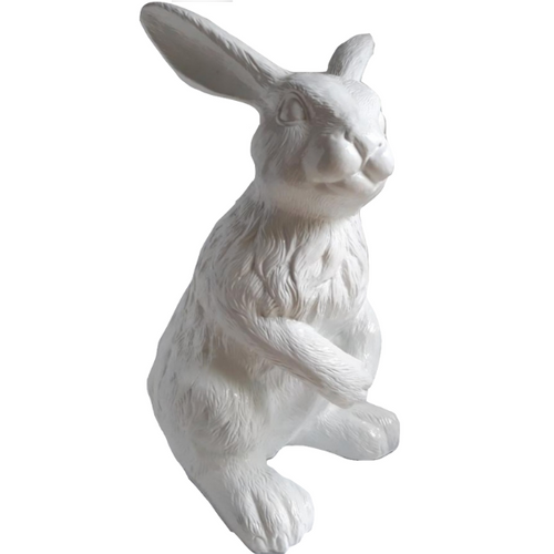 Sculpture de Lapin en Résine - 115cm - Couleur Blanche