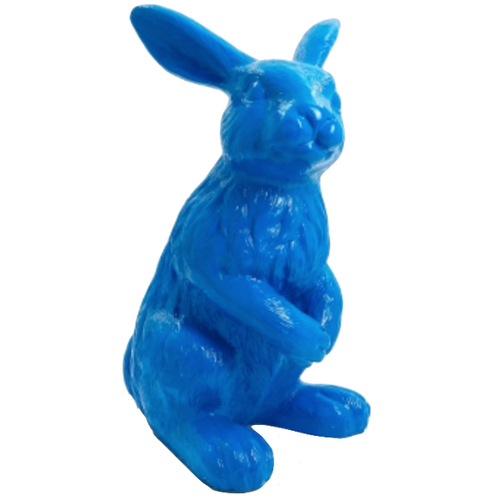 Statue de Lapin en Résine - 115cm - Couleur Bleu Éclatant