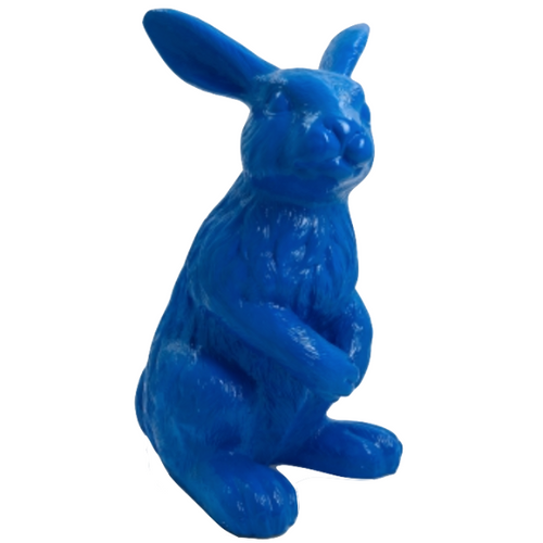 Statue de Lapin en Résine - 115cm - Couleur Bleu Nuit