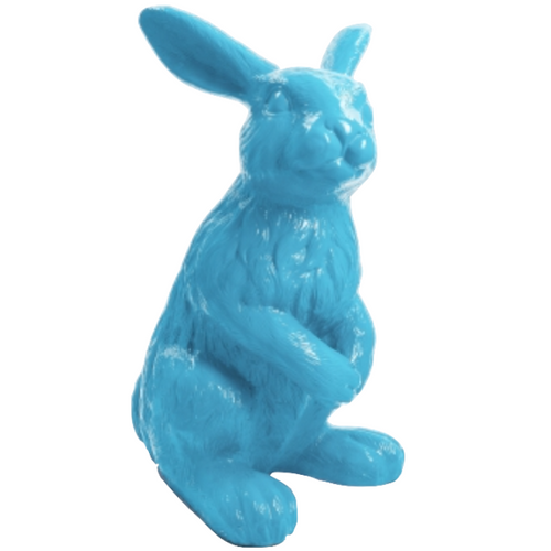 Statue de Lapin en Résine - 115 cm - Couleur Bleu Ciel