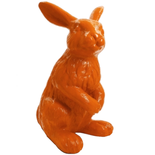 Statue de Lapin en Résine - 115 cm - Couleur Orange