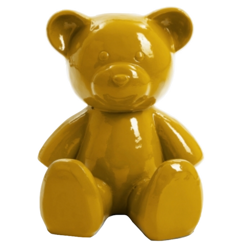 Statue d'Ours en Résine - 35cm - Couleur Jaune