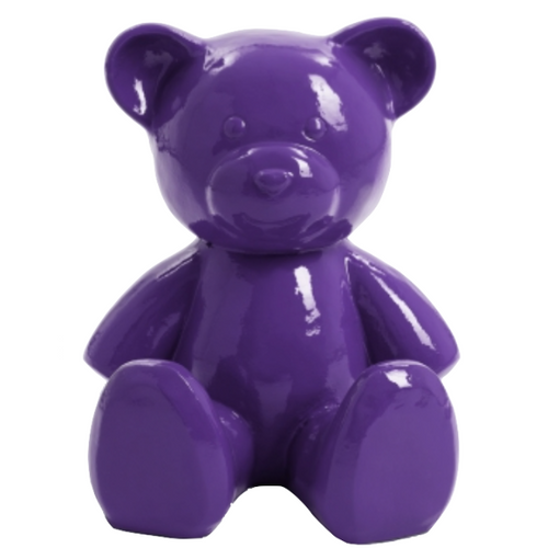 Statue d'Ours en Résine - 35 cm - Couleur Violet