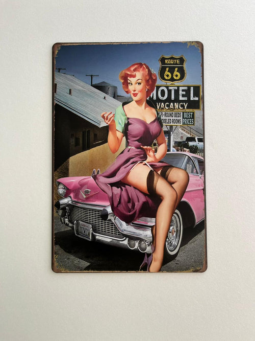 PLAQUE MÉTAL MONROE MOTEL 30X20 CM - PLAQUE DECORATIVE