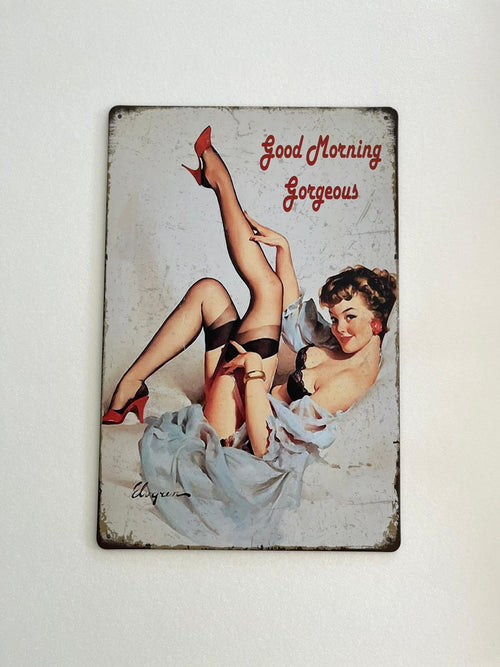 PLAQUE MÉTAL SEXY ANNE 80 30X20 CM - PLAQUE DECORATIVE