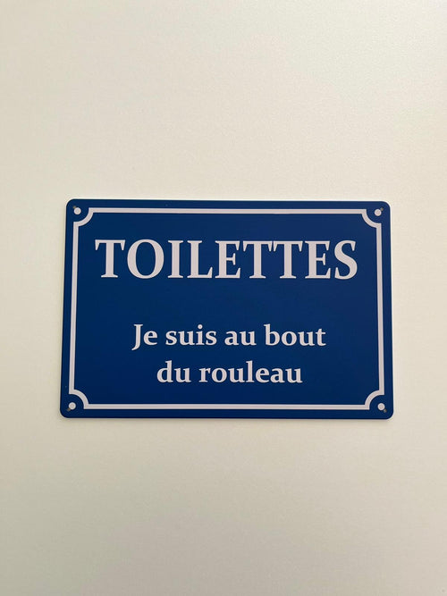 PLAQUE MÉTAL RUE TOILETTE 30X20 CM - PLAQUE DECORATIVE