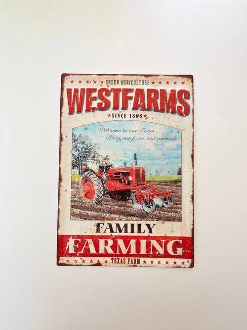 PLAQUE MÉTAL WESTFARMS 30X40 CM - PLAQUE DECORATIVE