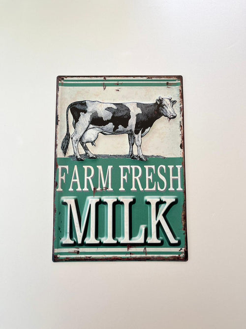 PLAQUE MÉTAL MILK 30X40 CM - PLAQUE DECORATIVE