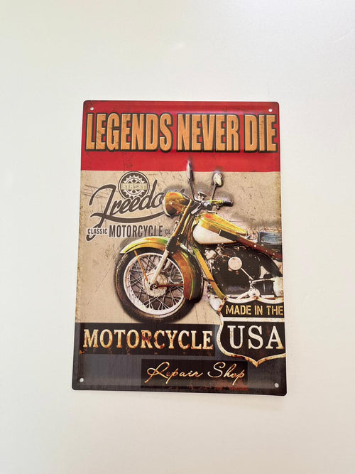 PLAQUE MÉTAL MOTORCYCLE 30X40 CM - PLAQUE DECORATIVE