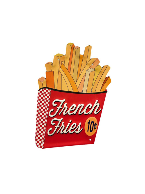 PLAQUE MÉTAL FRENCH FRIES 30X30 CM - PLAQUE DECORATIVE