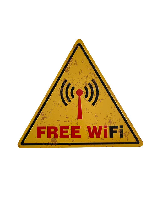 PLAQUE TRIANGLE MÉTAL WIFI 30x35 CM - PLAQUE DECORATIVE