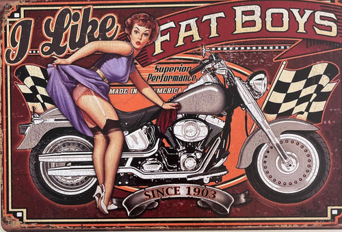 PLAQUE MÉTAL FAT BOYS 30X20 CM - PLAQUE DECORATIVE