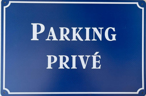 PLAQUE MÉTAL PARKING PRIVÉ 30X20 CM - PLAQUE DECORATIVE