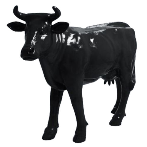 Statue Vache Animaux Resine - 140cm - Noir