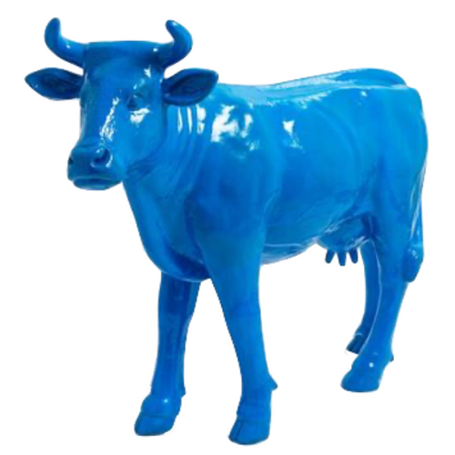 Statue Vache Animaux Resine - 140cm - Bleu