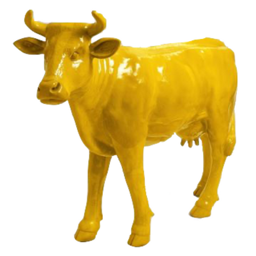 Statue Vache Animaux Resine - 140cm - Jaune