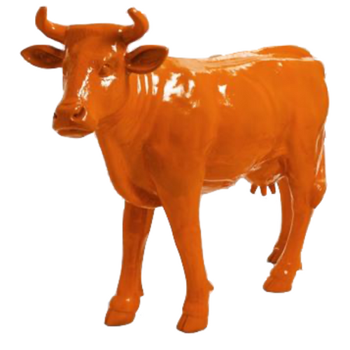 Statue Vache Animaux Resine - 140cm - Orange