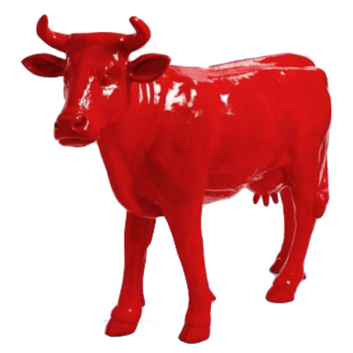 Statue Vache Animaux Resine - 140cm - Rouge