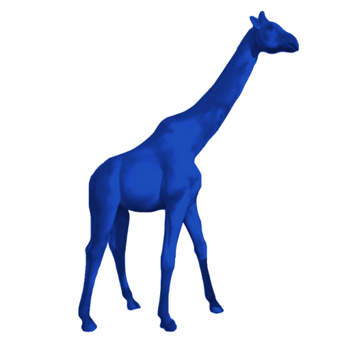 Statue en Résine de Girafe Majestueuse - 320cm - Couleur Bleu