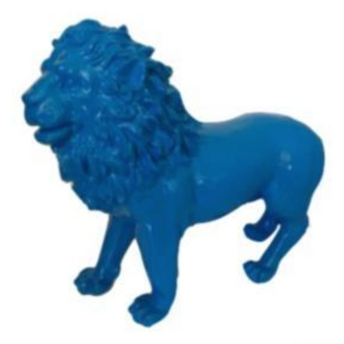 Statue Lion Animaux Resine - 100cm - Bleu